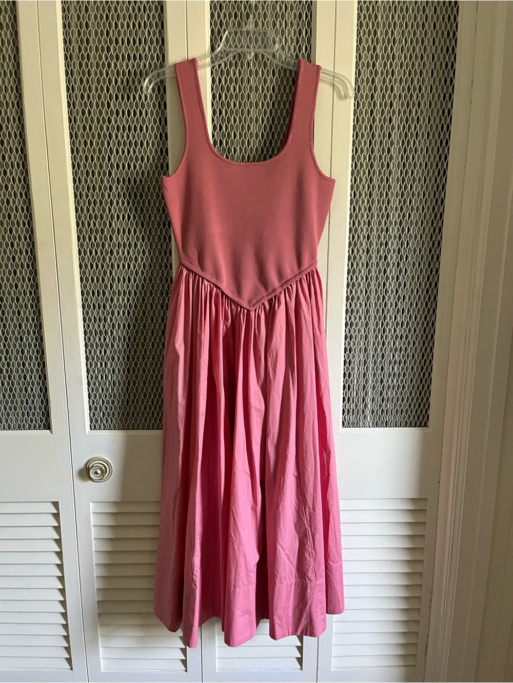 Pink Sleeveless Midi Dress - Small hole in seam on waist (super easy to fix)